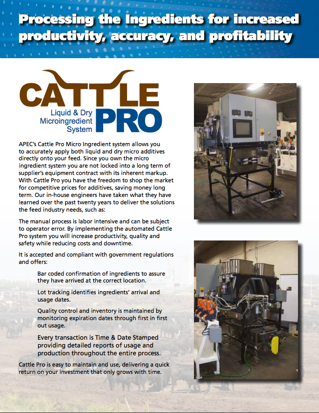Cattle Pro Spec Sheet