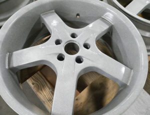 Powder coated tire rim