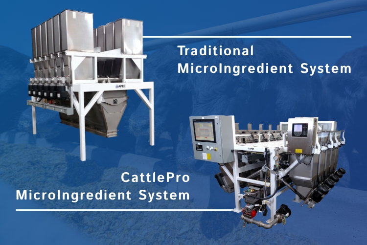 The Traditional Micro Ingredient System and the CattlePro™ Micro Ingredient System stack up when it comes to automated cattle feed lot efficiency, integration and accuracy.