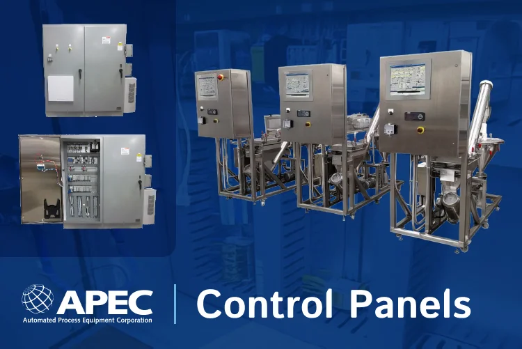 Custom process control panel located on equipment.